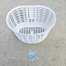 自行車籃 適用於山地車摺疊車 塑料掛籃 前置後置通用, 1個, 白色車藍子（送螺絲）, 白色車藍子