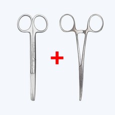 시저 가위 + 곡선 캘리 14cm 2P 간호사 의료 병원 실습용 켈리 포셉 겸자 의료용 네오널스