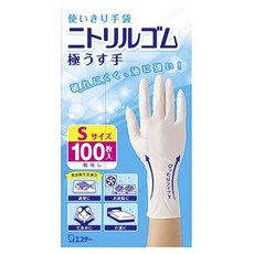 일본에스테 일회용 니트릴고무 장갑 아주 얇은 타입 100개입, 화이트, 소(S), 1개