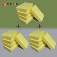 더폼 고밀도 세차 타일 스펀지 미디엄타입 옐로우 M 4x13x20cm / 5개 세트 묶음, 15개