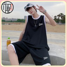 籃球服運動套裝男2024夏季新款學生韓版ins潮寬鬆百搭球衣兩件套