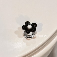 馬桶提蓋按鍵裝飾小花按壓器, 黑色小花