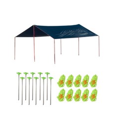 캠플 블랙코팅타프 + 로프 + 팩, 블랙