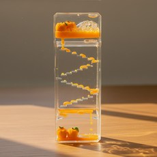 제주노리 감성 물시계 오일 워터 모래시계 문진겸용, 귤