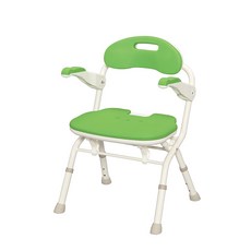 【海夫健康生活館】日本安壽 FS型 扶手可掀 收摺自行站立 淋浴椅 護理洗澡椅 綠色(HEFN-6), 1個