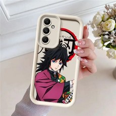 귀멸의칼날 갤럭시케이스 귀칼 삼성 A34 기유 렌고쿠 이노스케 탄지로 A16 젠이츠 폰케이, 데님, 아이보리