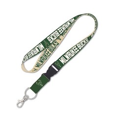 NBA Milwaukee Bucks 랜야드 탈착식 버클 2.5cm(1인치), 밀워키 벅스, 1개