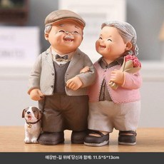 미니 피규어 어버이날 인테리어 사이좋은 귀여운 노부부, 당신과 함께 걷기, 1개, 기본 색상