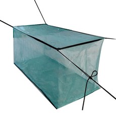 3WBN 不傷魚漂浮專用存養魚護網箱，立體支架包塑鋼管，防腐蝕生鏽養殖網箱, 1米長1米寬1米高【加蓋-無支架】, 1個