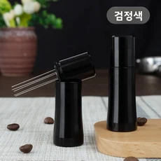 알루미늄 합금 니들 타입 커피 파우더 도구(베이스 포함) 이탈리아 스타일 프레싱 장치 Lrlufeibao 순색 레, 03 검은 천 가루 바늘