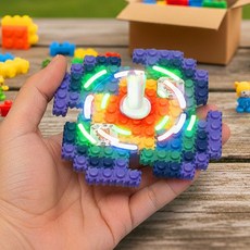 설날 만들기 키트 LED팽이 미술활동 무지개 명절 추석 놀이 diy 노인 어르신, 아이언