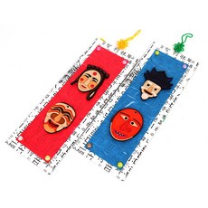 미술샘 MDF 전통 한국탈 벽걸이, 2.파란색 한지, 합포장, 1개