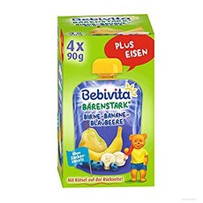 Bebivita Barenstark Birne-Banane-Blaubeere 베비비타 바렌스타크 바나나 배 블루베리 이유식 90g 16팩