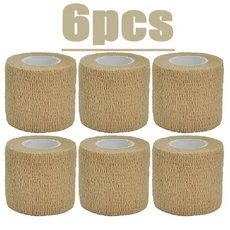 3/6/15/30/48개 베이지색 스포츠 자가 접착 탄력 붕대 테이프 4.5m 엘라스토플라스트 무릎 보호대 손가락, 04 2.5cmx4.8m, 01 6pcs