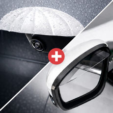 [확장형 세트] 후방카메라 빗물가리개 사이드미러 빗물커버 레인 쉴드 비 햇빛 눈 투명, 화이트 + 투명