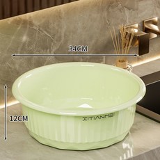 大號洗臉盆家用三件套洗菜盆子學生宿舍高顏值加厚洗衣洗腳塑料盆, [霧苔綠-中號]加厚抗摔盆, 1個