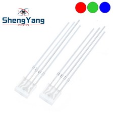 100pcs 직사각형 LED 255 Diod RGB LED 확산 된 음극/양극 광장 2*5*5mm 레드 그린 블루 발광 다이오드 DIY Diodo 전자 부품 액세서리 소스, 100xCommon Cathode