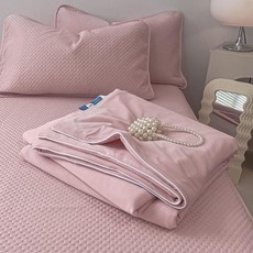 메종드라종 이불 여름 냉감 시원한 침구 순면, 핑크와 제이드