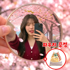 코어픽 초고선명 셀카 볼록거울 여행용 휴대용 미니 항공샷 9.5cm 전용 파우치, 1개, 블루