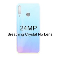 HUAWEI P30 LITE 배터리 후면 커버 HUAWEI NOVA 4E 카메라 렌즈가 있는 후면 유리 패널 후면 커버 + 접착 스티커, 24MP-Crystal No Lens