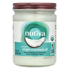 누티바 유기농 버진 코코넛 오일 414ml ( 14fl oz )