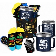 HAPPYPOP 최고의 삼촌 선물 - 조카가 삼촌에게 주는 (텀블러 키체인 양말 인사 카드 포함), Nacho Uncle Tumbler