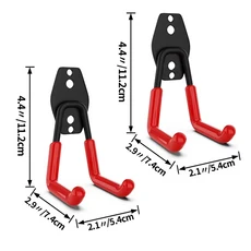 2PCS/4PCS 의무 금속 차고 후크 벽걸이 형 보관 후크 강력한 내 하중 용량은 자전거 사다리 원예를 걸 수, 08 2PCS-R-SU