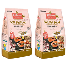 BOWWOW 成犬軟性飼料 高質量蛋白 柔軟質地 關節護理, 鮭魚 + 雞肉, 1.2kg, 2袋