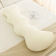 雲朵長條抱枕 貼合人體曲線, 奶油白  贈換洗袋 , 100cm  人體工學舒睡抱枕
