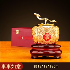 銅擺件花絲柿子, 1件, 事事如意單禮盒裝小號優質黃銅:如圖所示
