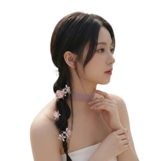 플로리아 셀프웨딩 헤어꽃장식 신부 플라워핀 웨딩촬영 공연소품 무대연출 헤어악세사리, 1개, 핑크
