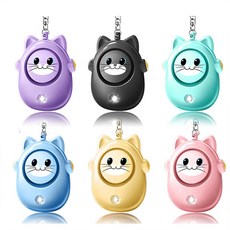 포커스 캐릭터 고양이 호신용경보기 호신용 라이트 비상등 호신용품 여성 아동, 1개, 고양이호신용경보기-그린