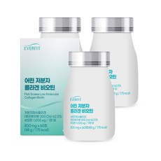 [300달톤] 에버핏 어린 저분자 피쉬 콜라겐 비오틴 / 글루타치온 히알루론산 엘라스틴, 3박스, 60정