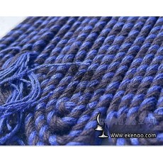 호구끈 갑끈 세트 호면끈 검도 도체 갈색자주색, 1개, 블루블랙 세트