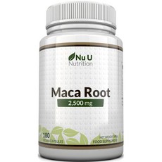 Nu U Nutrition 瑪卡根萃取素食膠囊 2500mg, 1個, 180 件