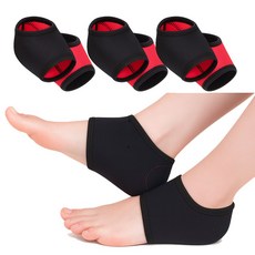 컴포트데이 발 뒷꿈치 패드 보습 충격흡수 쿠션패드 뒤꿈치 보호대, 여성용 m, 1개, 블랙 3개