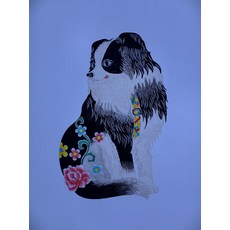 小狗皮影手工上色純牛皮工藝品 造型生動尺寸30cm, 如圖所示, 1個