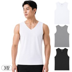 아소트 남자 심리스 쿨 민소매 냉감 나시티 흡습속건 이너 런닝 3장세트
