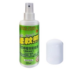 柔軟熊 天然檸檬草防蚊液 MIT台灣製 戶外防蚊必備 無DEET 檸檬草 土肉桂 防小黑蚊, 1個, 200ml