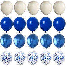 20 PCS 12 인치 풍선 세트 블루 실버 골드 색종이 라텍스 생일 파티 베이비 샤워 결혼식 성별 공개 장식, 12inch 20PCS, NO.1