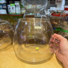 水晶玻璃圓形魚缸, 1個, 牛奶瓶缸(大)