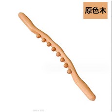 櫸木8珠撥筋按摩龍骨 擀筋棒 18mm圓點指壓 經絡疏通刮痧按摩棒, 1個, 8珠原色木