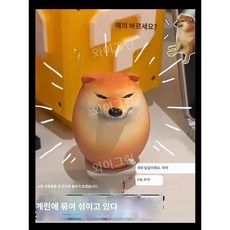 시바 강아지 계란 스퀴시 인형 캐릭터 장식 소품, 부드러운 껍질 1개, 1개
