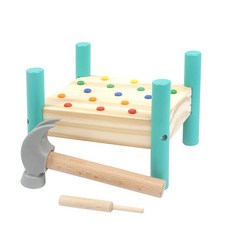 兒童木製模擬錘子 敲打玩具 0-3歲 幼兒園 寶寶, 方形, 1個