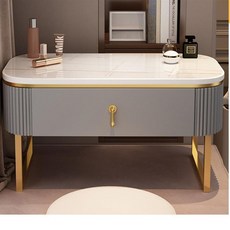 南投出貨 飄窗梳妝臺 臥室小型坐地化妝桌 網紅簡約北歐迷你化妝台, 傾城灰金飄窗桌,50CM