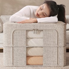 패브릭 코튼 리빙박스 이불 정리함 옷 보관함 의류 수납함 수납박스, 린넨리빙박스 LVX-001, 린넨 리빙박스 LVX-001 베이지, 1개