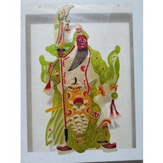 手工 精品 皮影 關公 純手工 牛皮 雕刻 雙面 手工上色 尺寸 50乘28cm 收藏 裝飾 非遺, 如圖所示, 1個