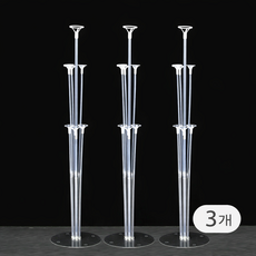 브로키 풍선 받침대 꽂이 스탠드 세트, 3개, 투명