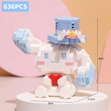 시나모롤 블럭 산리오캐릭터 피규어브릭 나노블록, 모자, 1개