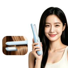 무선 뿌리 볼륨 고데기 12MM 판고데기, 블루, 4334